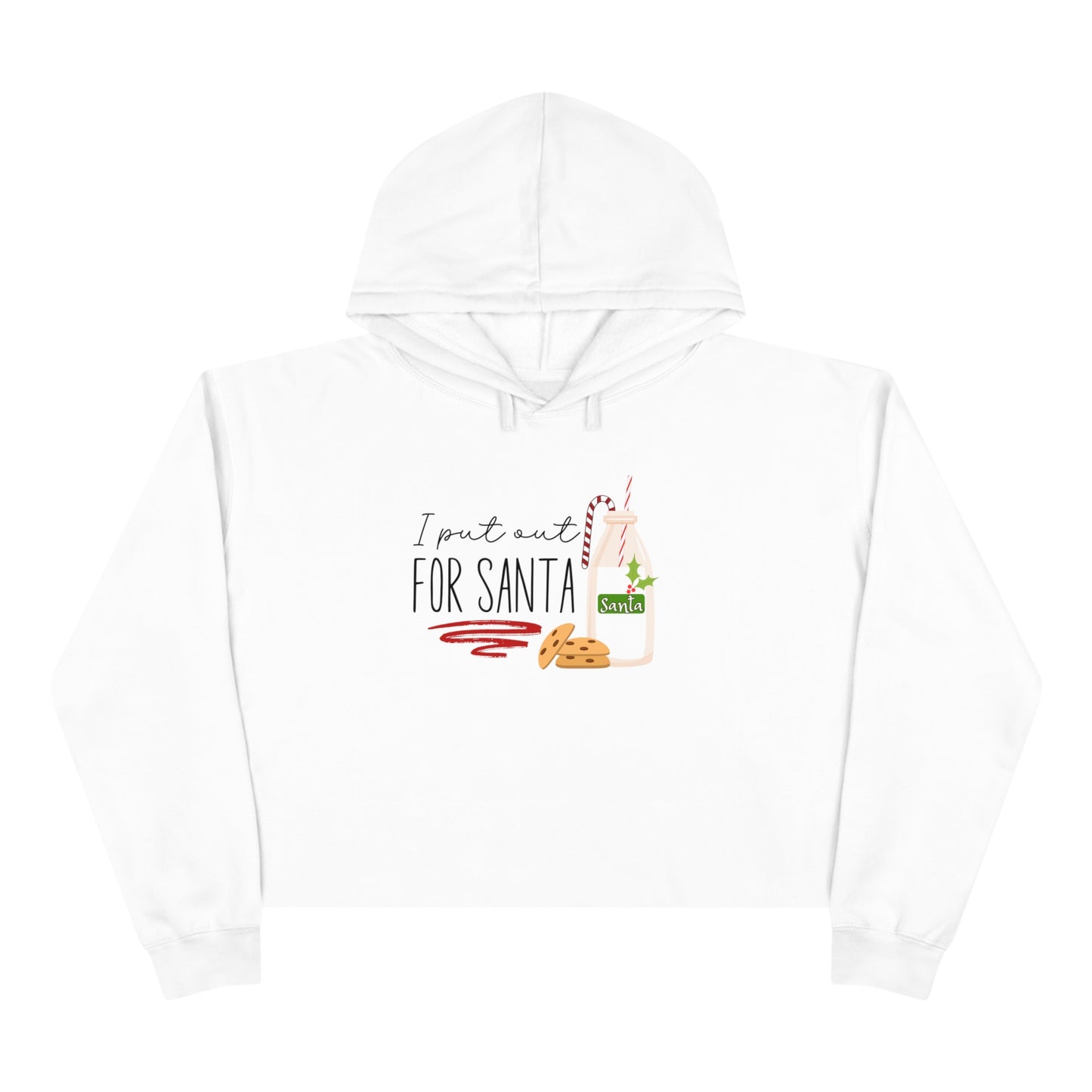 "I Put Out For Santa" Cropped Christmas Hoodie