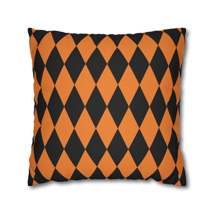 Black & Orange Argyle - Halloween Pillow Cover