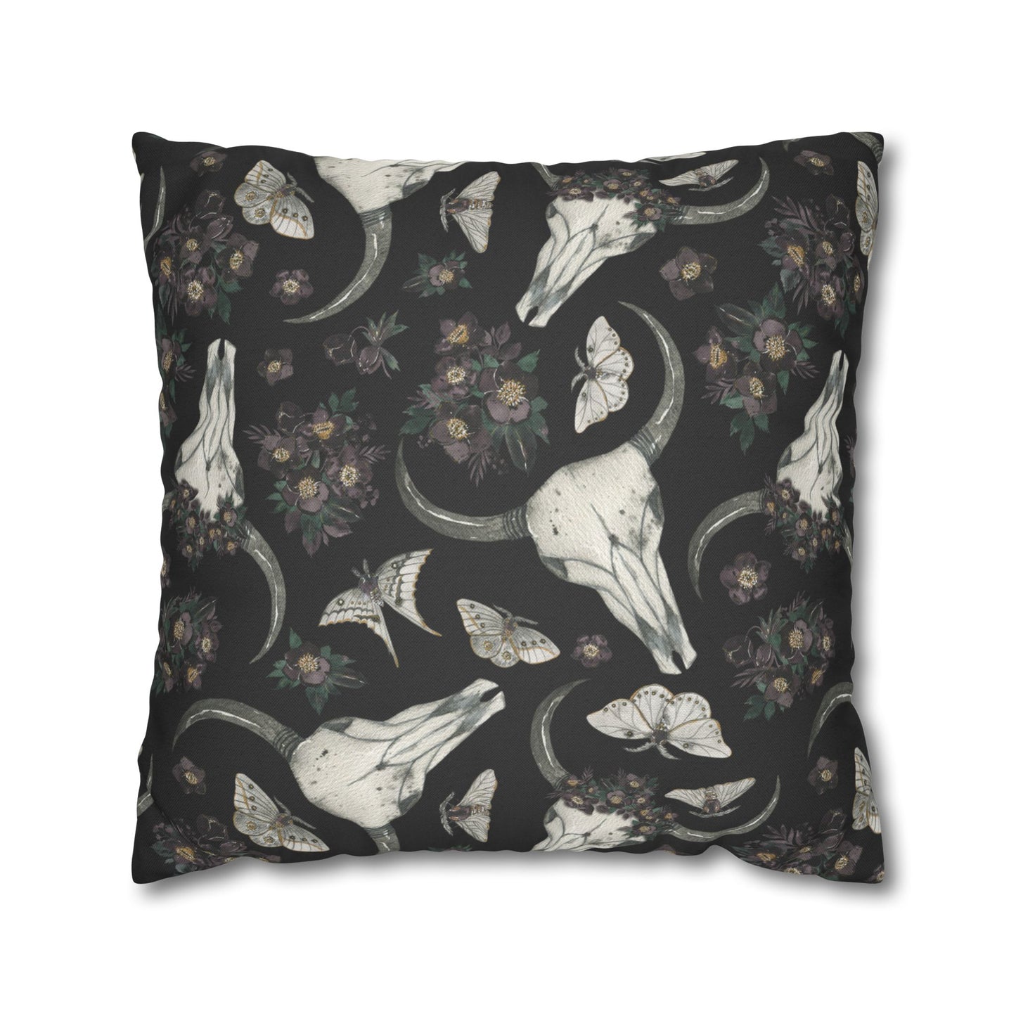 Bull Skull Print - Halloween Pillow Cover