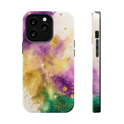 Mardi Gras Watercolor Print MagSafe Tough Case for iPhone