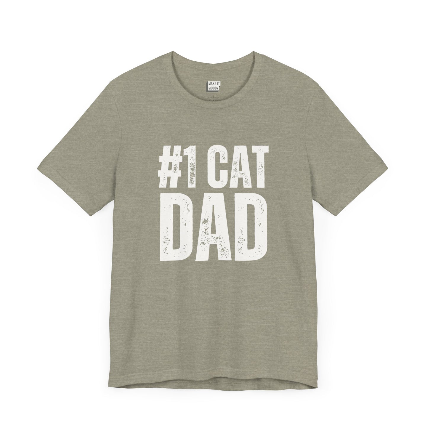 funny t shirt that says #1 cat dad in bold lettering