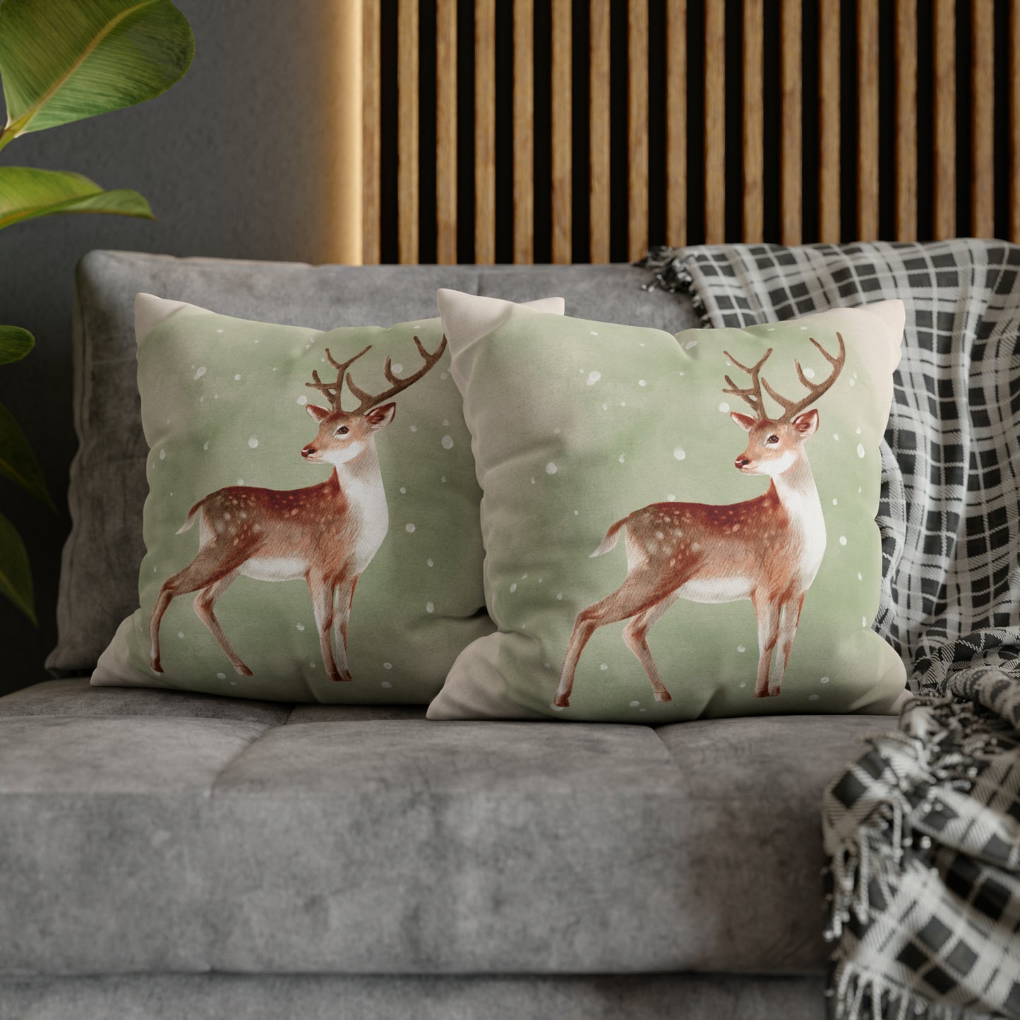 Deer Christmas Pillow Cover