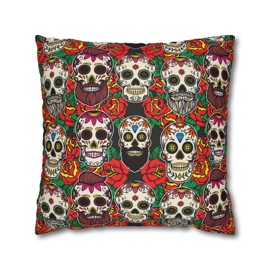 Bearded Sugar Skullz - Halloween Pillow Cover