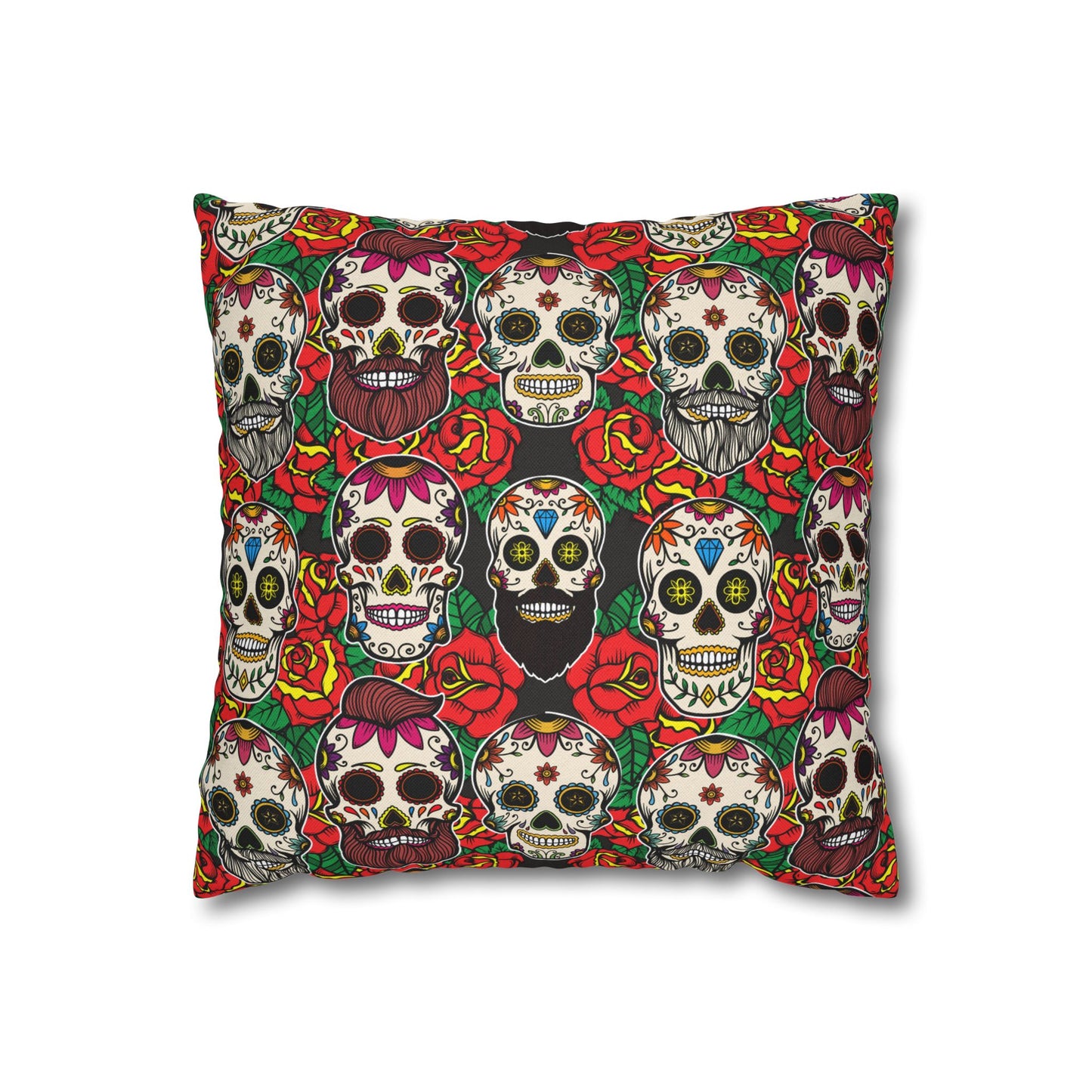 Bearded Sugar Skullz - Halloween Pillow Cover