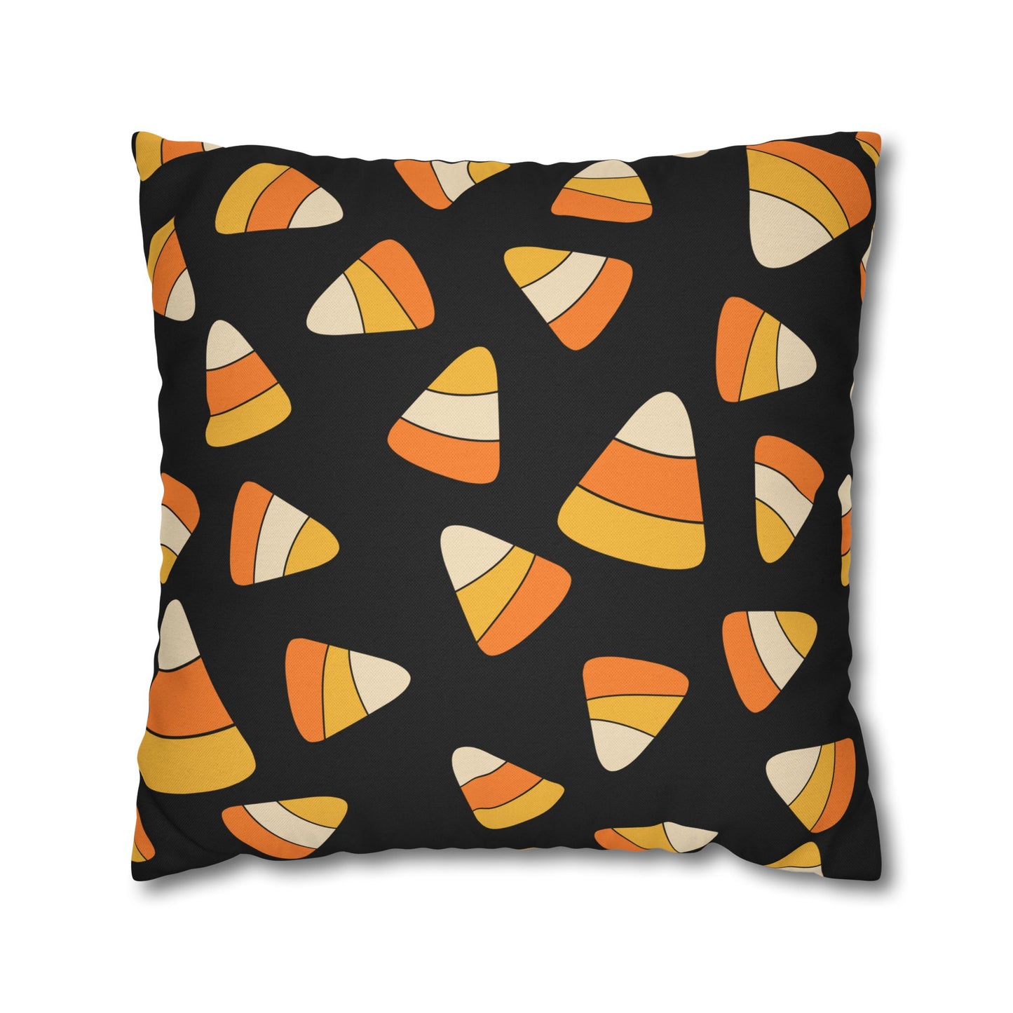 Candy Corn, Black - Halloween Pillow Cover