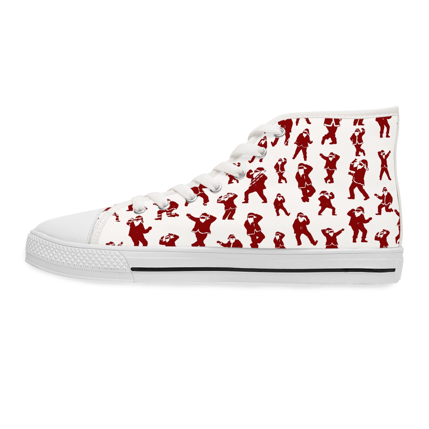 Dancing Santas - Women's High Top Christmas Sneakers