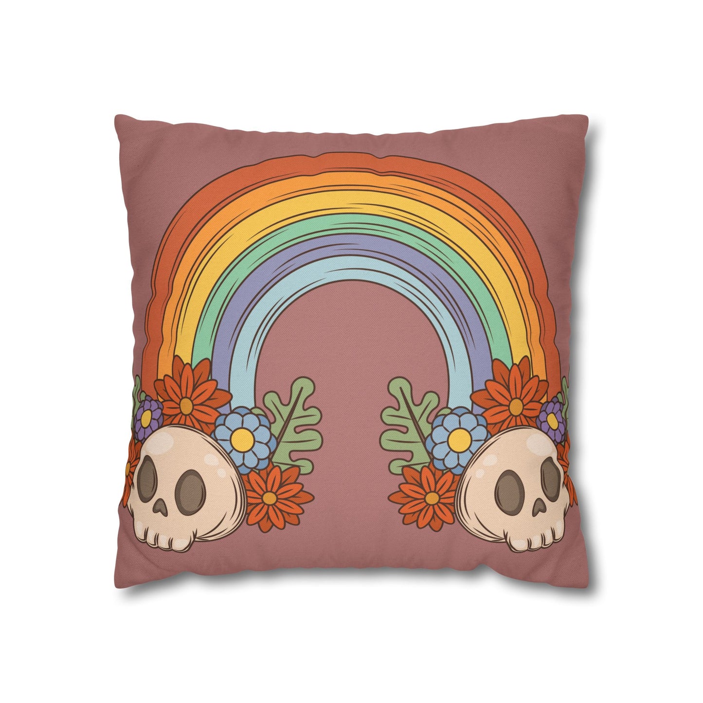 Rainbows & Skulls - Halloween Pillow Cover