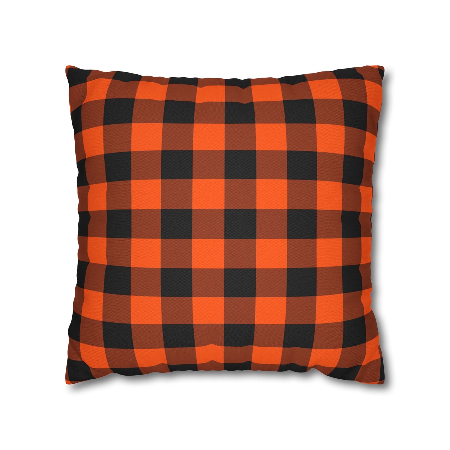 Black & Orange Gingham - Halloween Pillow Cover