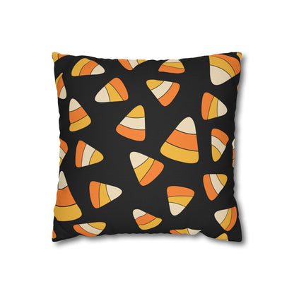 Candy Corn, Black - Halloween Pillow Cover