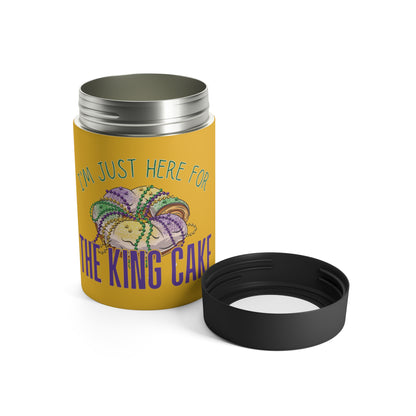 "I'm Just Here For The King Cake" Mardi Gras Can Cooler