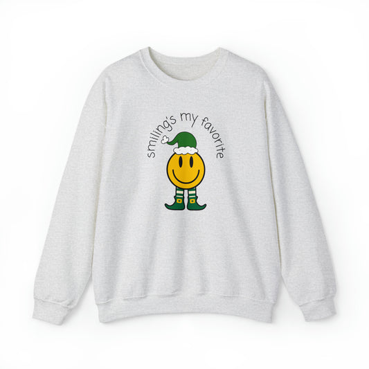 "Smiling's My Favorite" Christmas Crewneck Sweatshirt