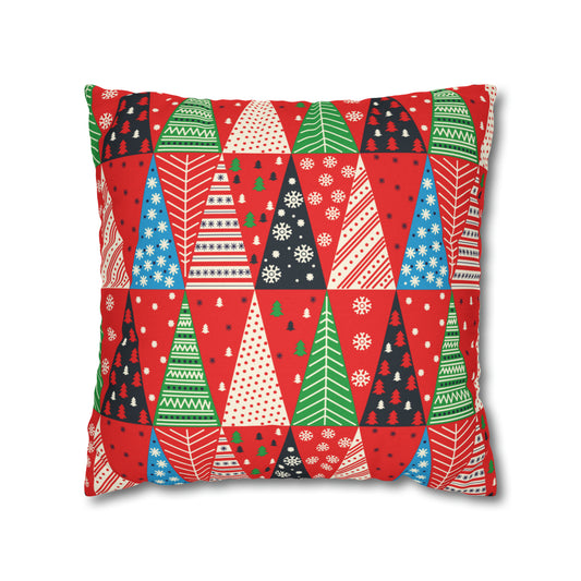 Geometric Christmas Trees Christmas Pillow Cover