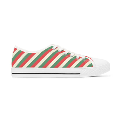 Jolly Stripes - Women's Low Top Christmas Sneakers