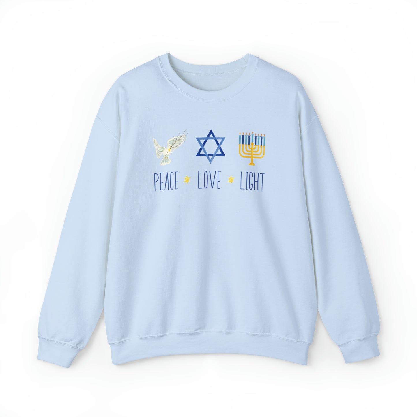 "Peace Love Light" Hanukkah Crewneck Sweatshirt