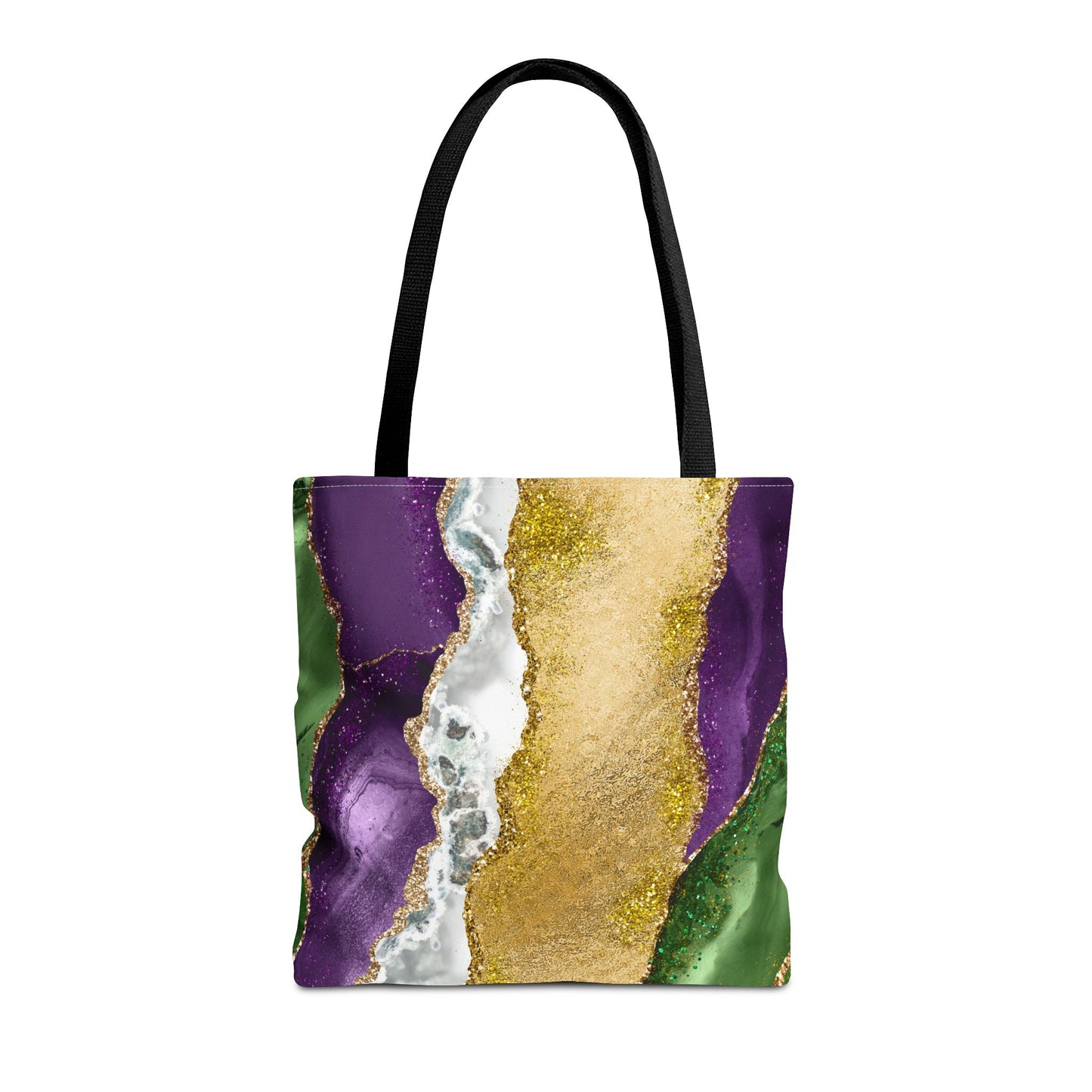 Marble Print Mardi Gras Tote Bag