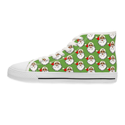 Groovy Santa - Women's High Top Christmas Sneakers