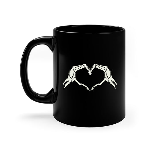 Skeleton Heart Hands Halloween Mug