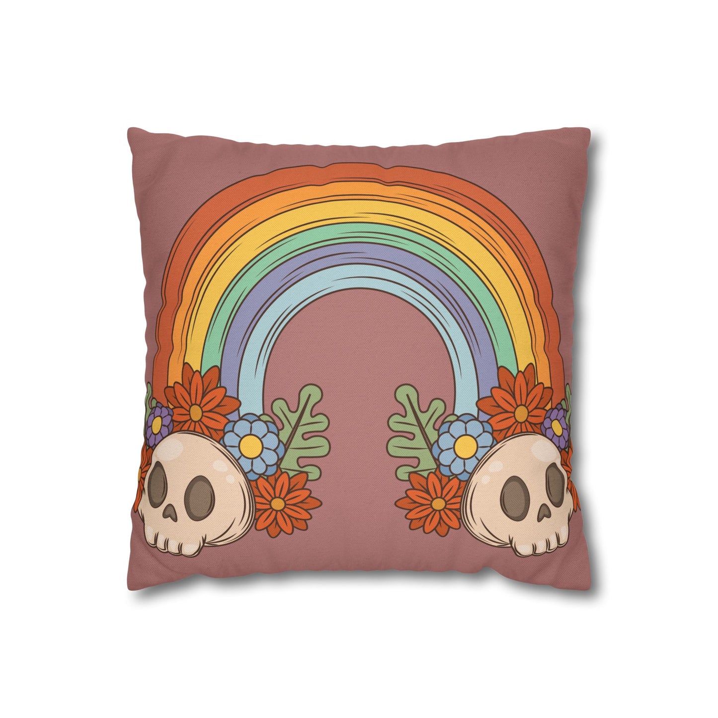 Rainbows & Skulls - Halloween Pillow Cover