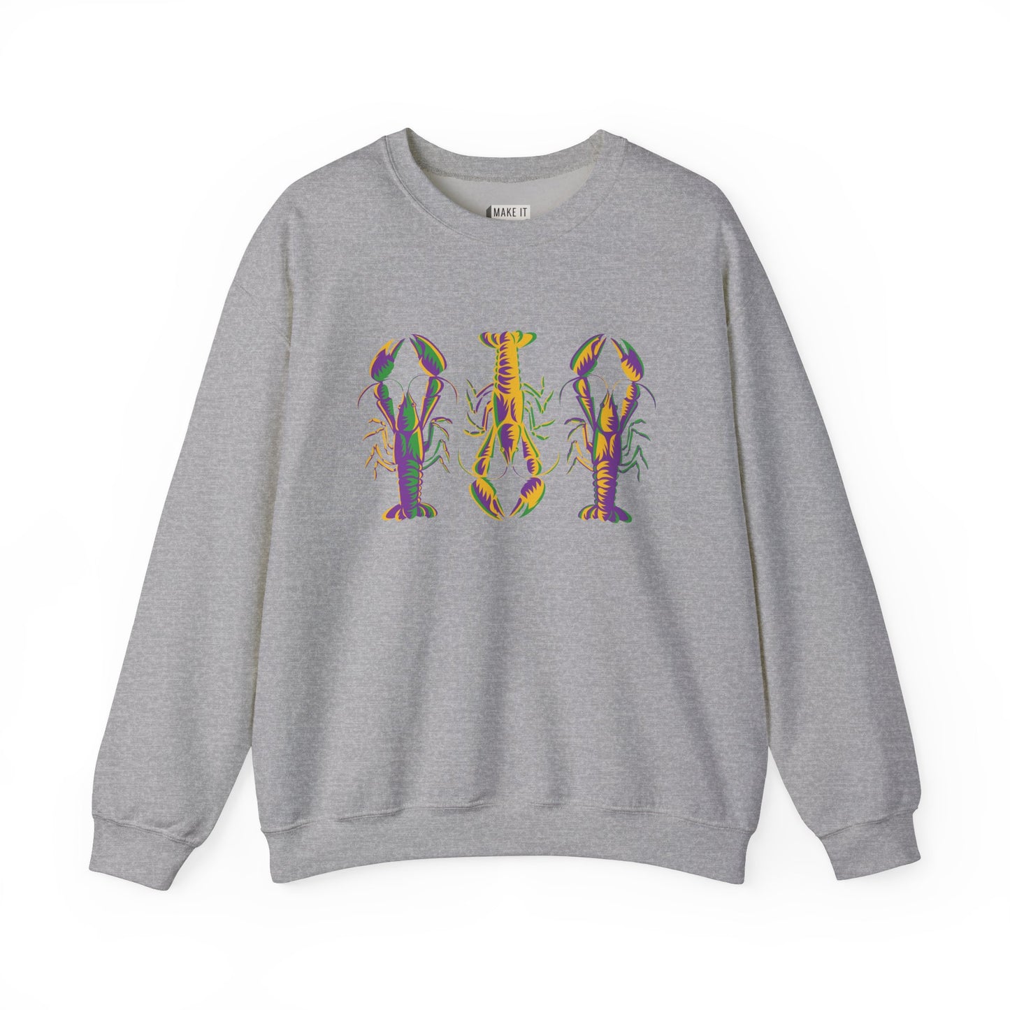 Crawfish Mardi Gras Unisex Crewneck Sweatshirt