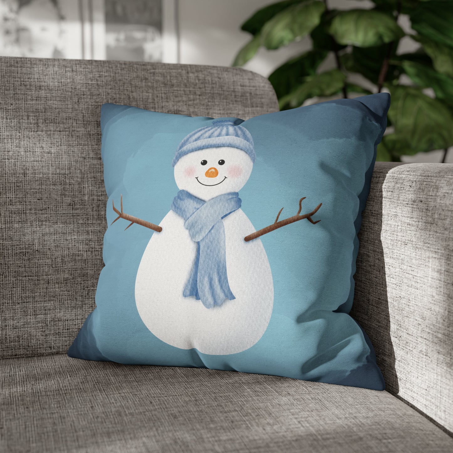 Jolly Snowman Christmas Pillow Cover