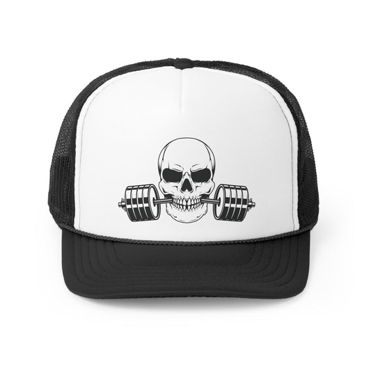 Barbell Skeleton Halloween Trucker Hat