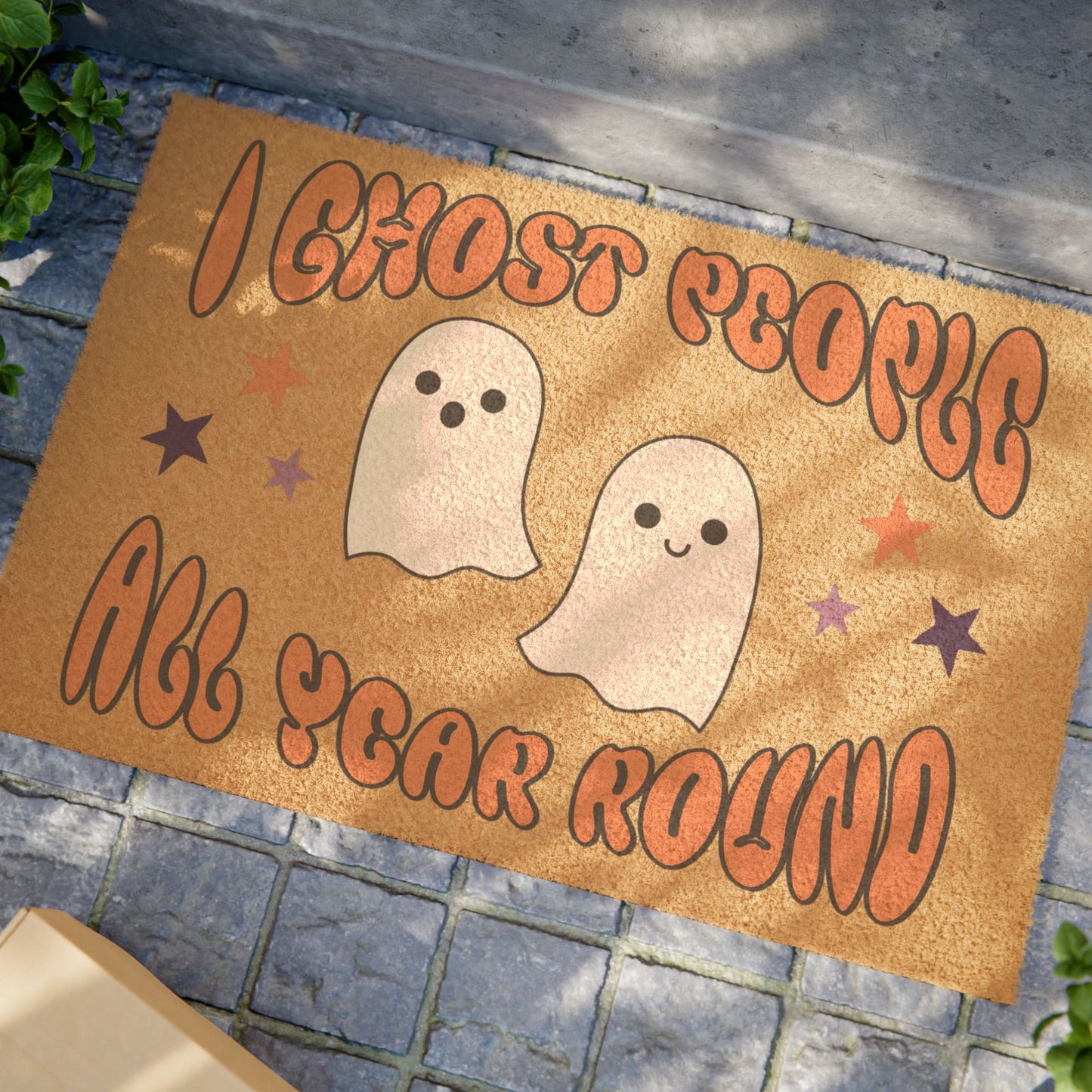 "I Ghost People All Year Round" Halloween Doormat