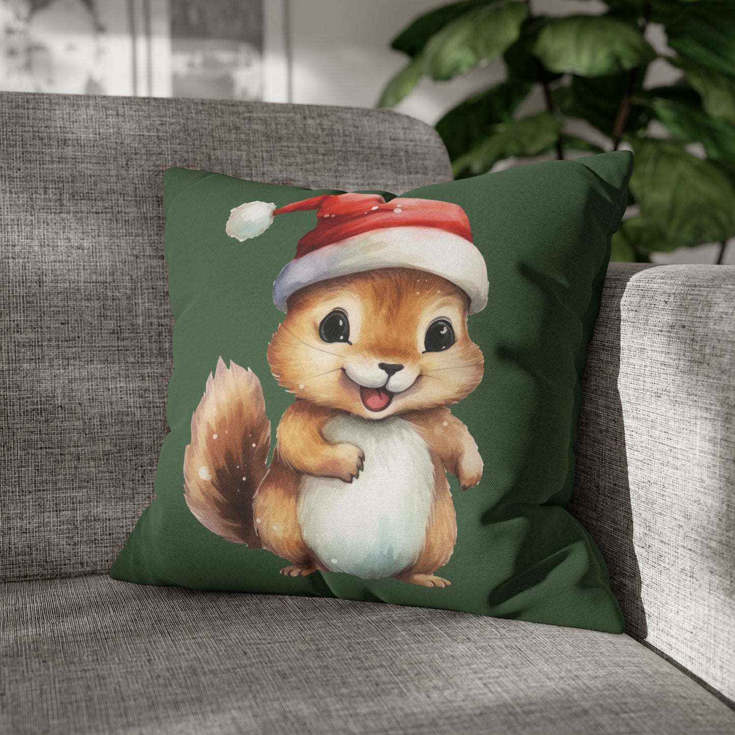 Chipmunk Christmas Pillow Cover