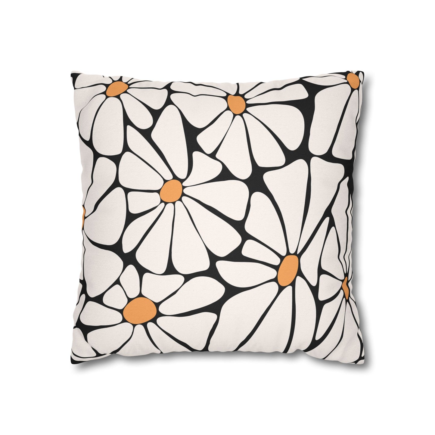 Daisy Dreams Pillow Cover - Black