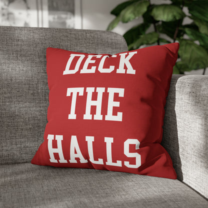 Deck The Halls Christmas Pillow Cover, Red