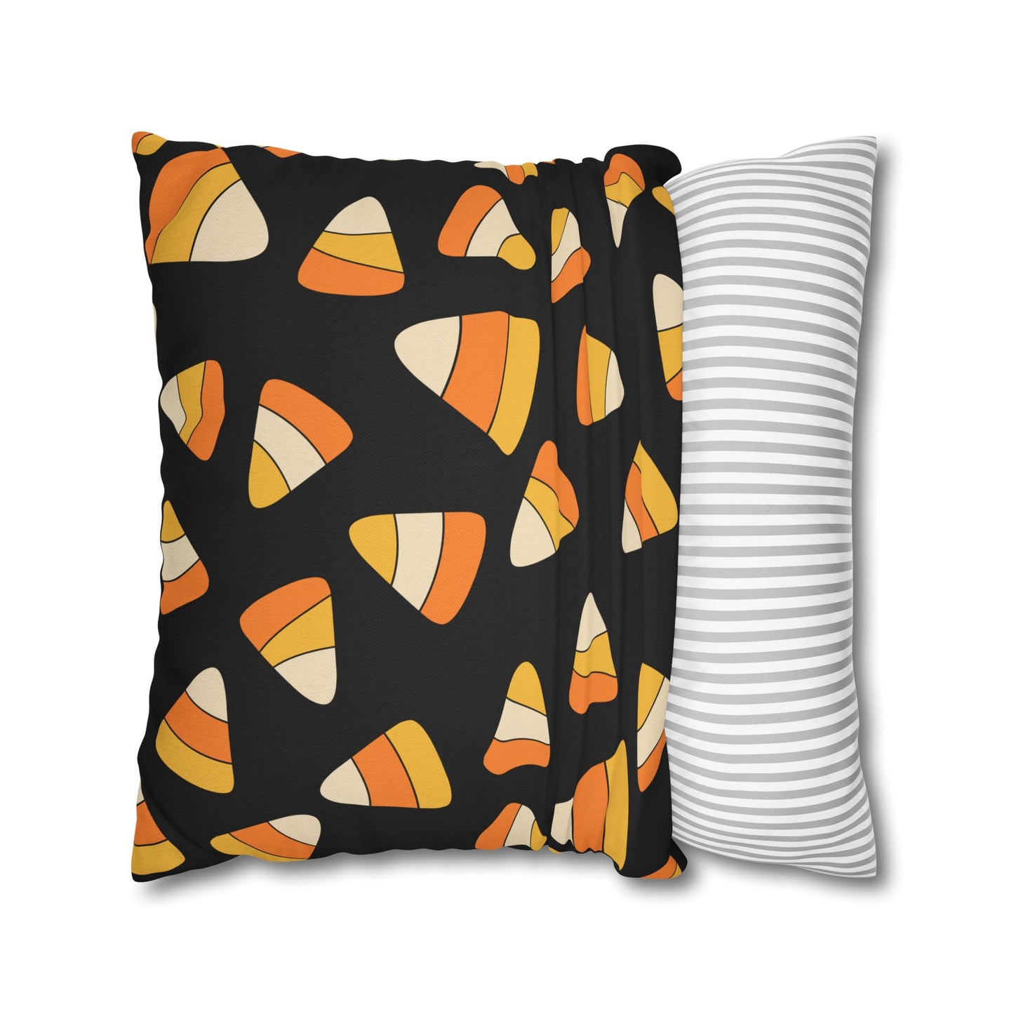 Candy Corn, Black - Halloween Pillow Cover