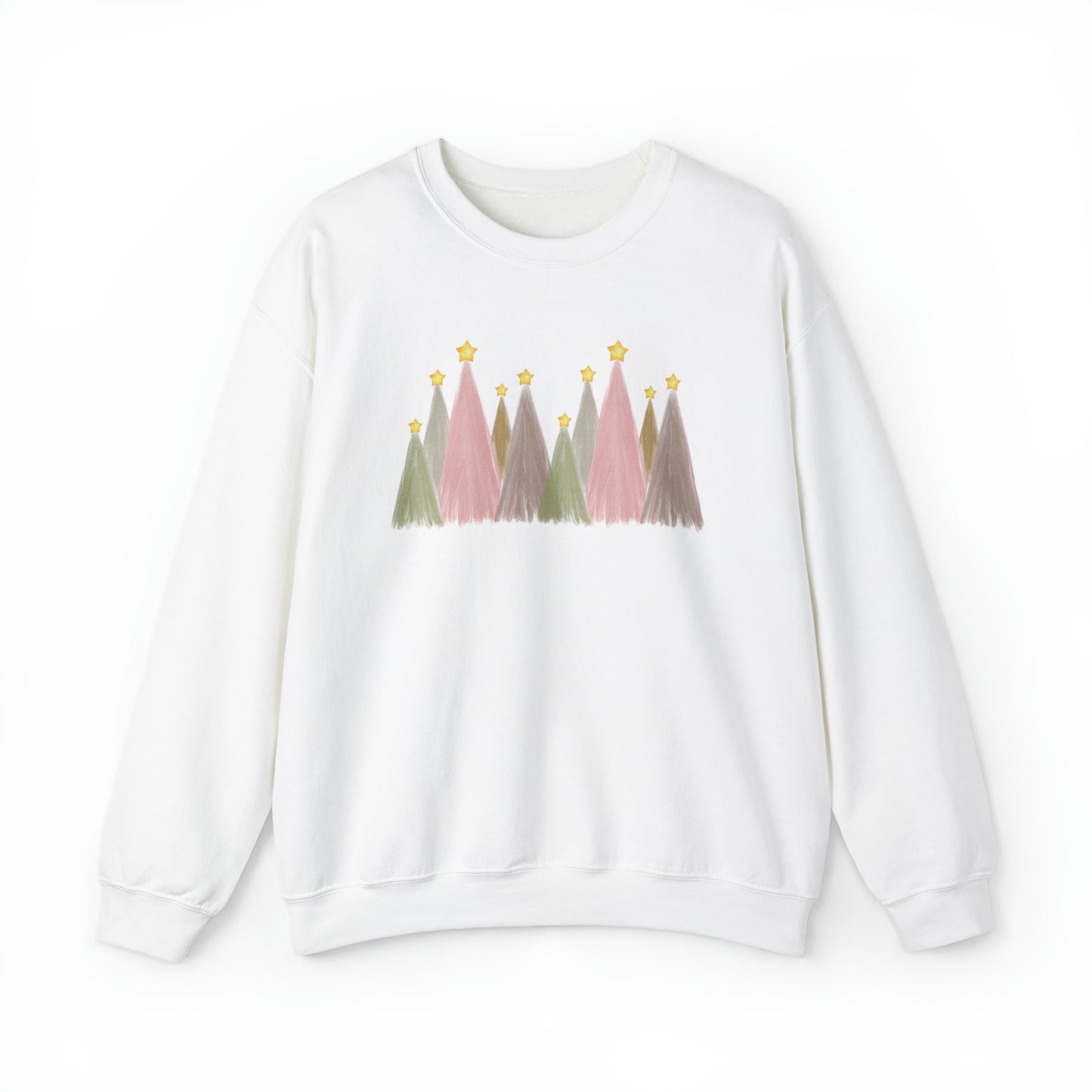 Pastel Christmas Trees Christmas Crewneck Sweatshirt