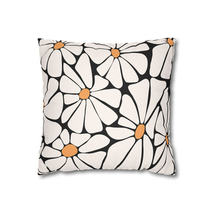 Daisy Dreams Pillow Cover - Black