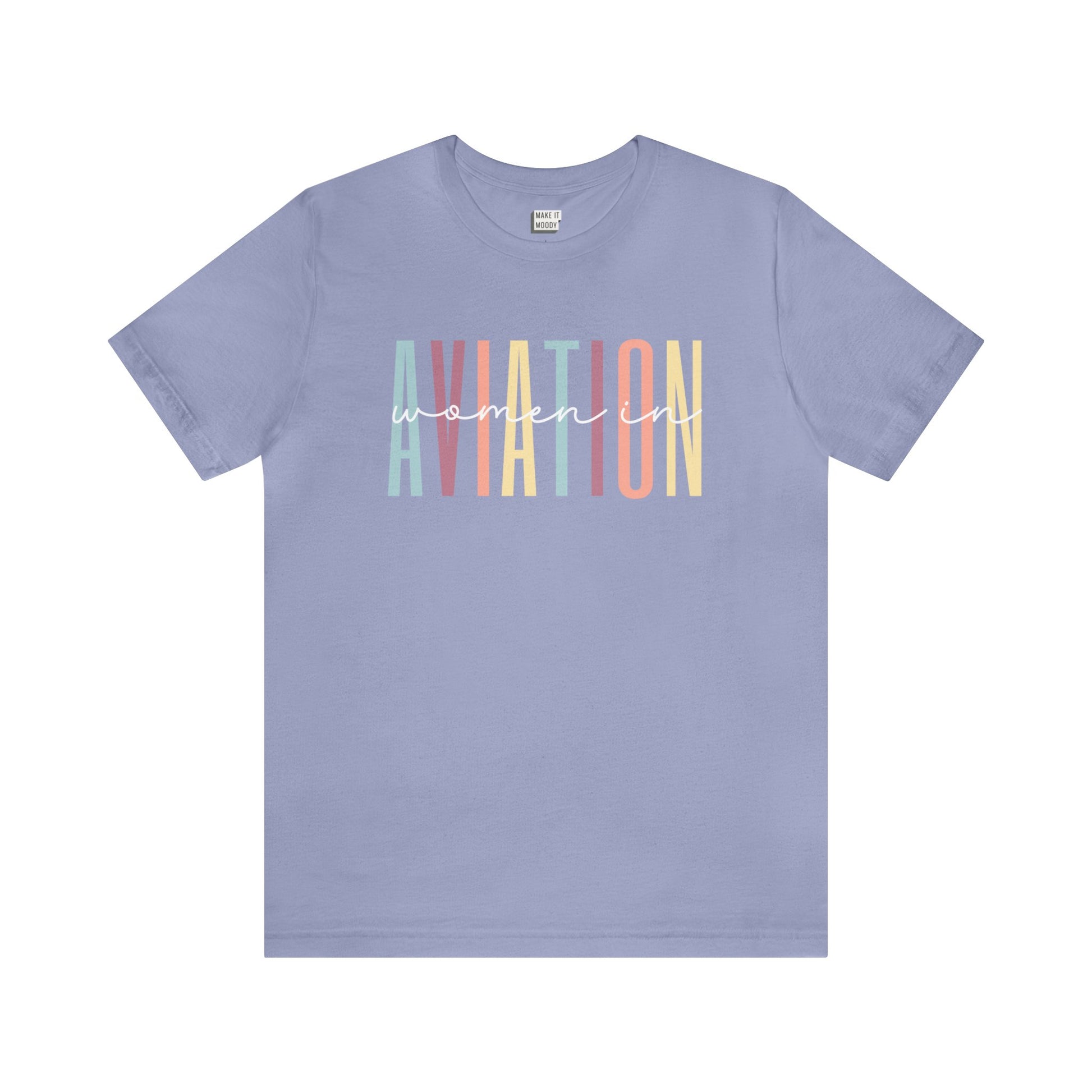 aviation tshirt, women in aviation, lavender blue