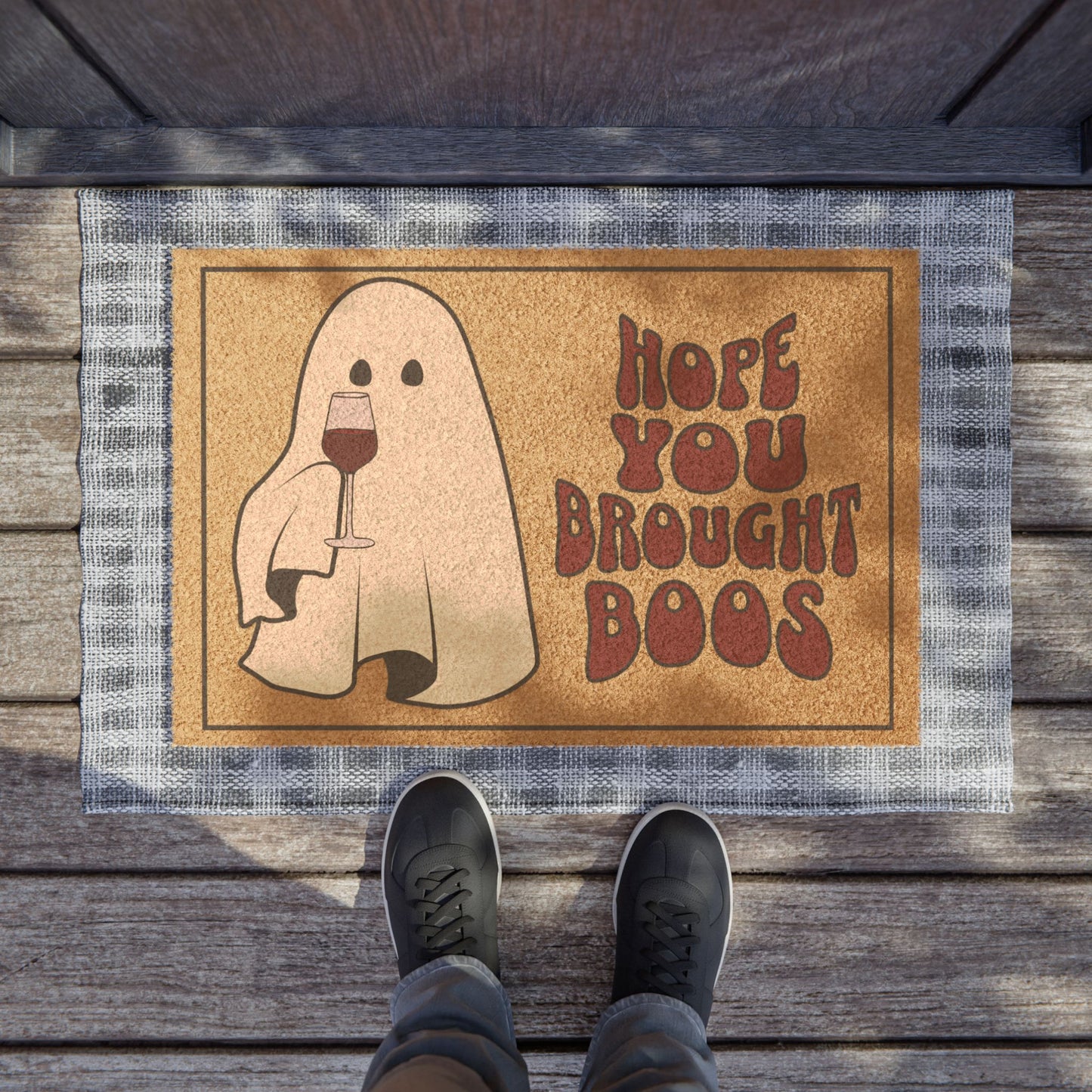 "Hope You Brought Boos" Halloween Doormat