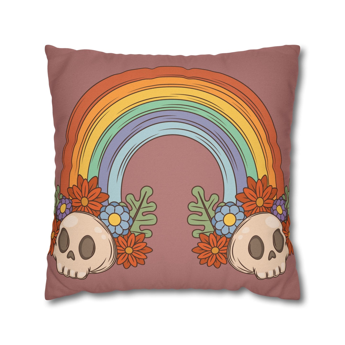 Rainbows & Skulls - Halloween Pillow Cover