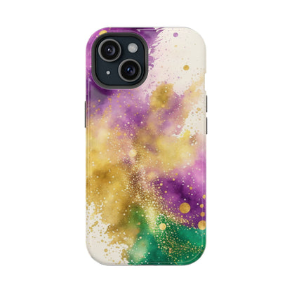 Mardi Gras Watercolor Print MagSafe Tough Case for iPhone