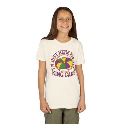 YOUTH "I'm Just Here for the King Cake" Mardi Gras Tee for Kids