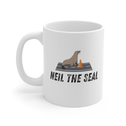 funny neil the seal mug 