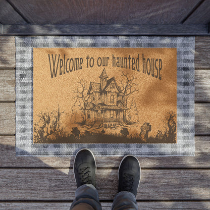 "Welcome To Our Haunted House" Halloween Doormat