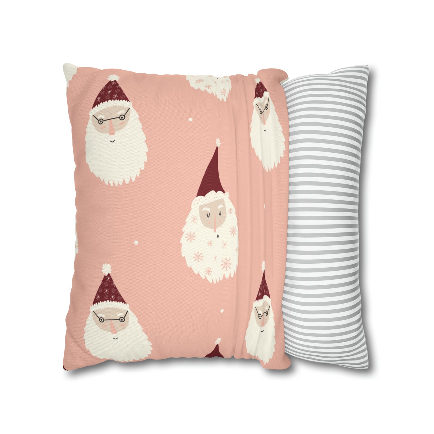 Pink Santa Christmas Pillow Cover