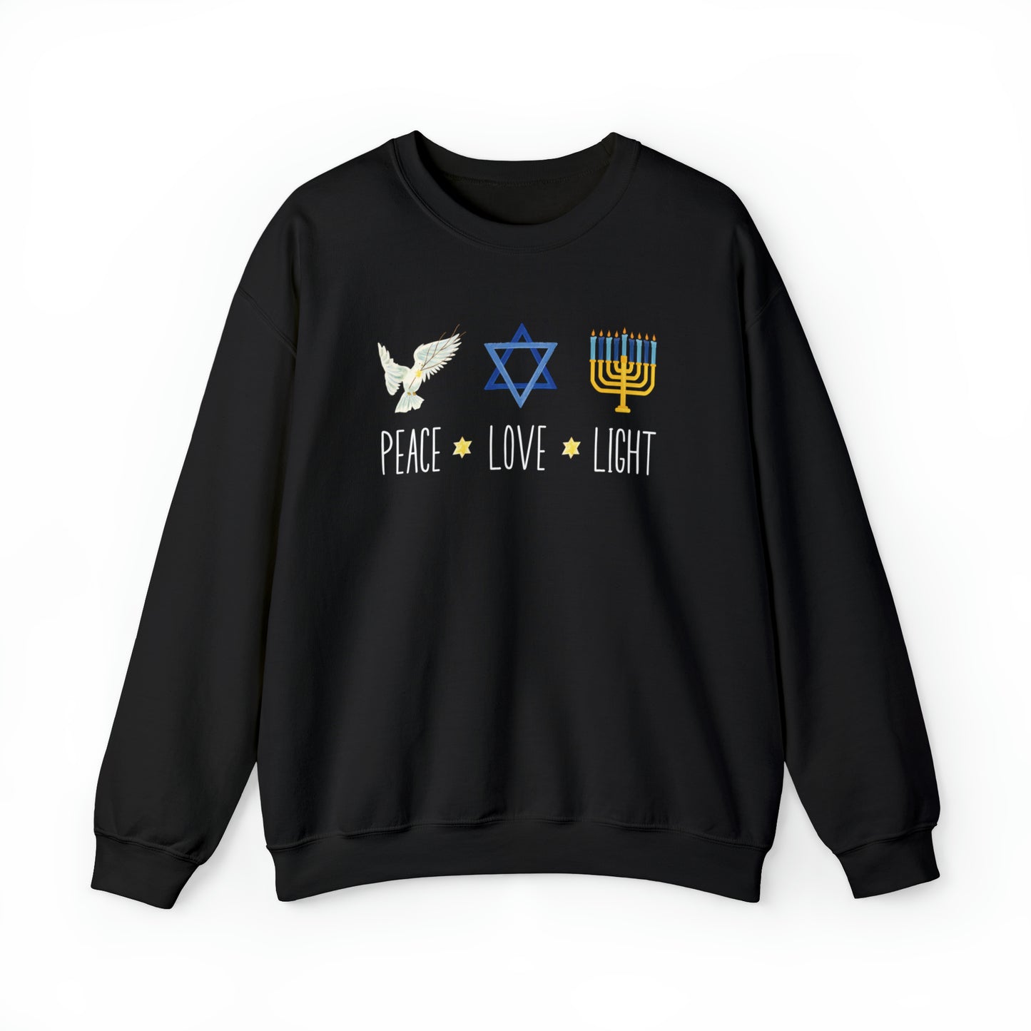 "Peace Love Light" Hanukkah Crewneck Sweatshirt