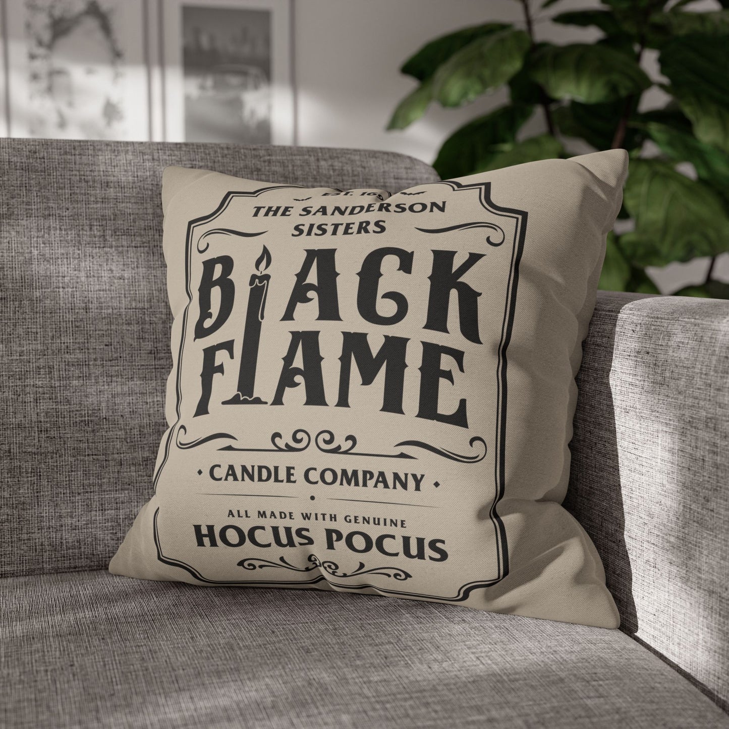 Black Flame - Halloween Pillow Cover