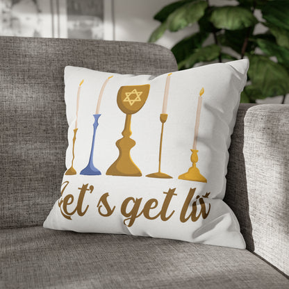 "Let's Get Lit" Hanukkah Pillow Cover