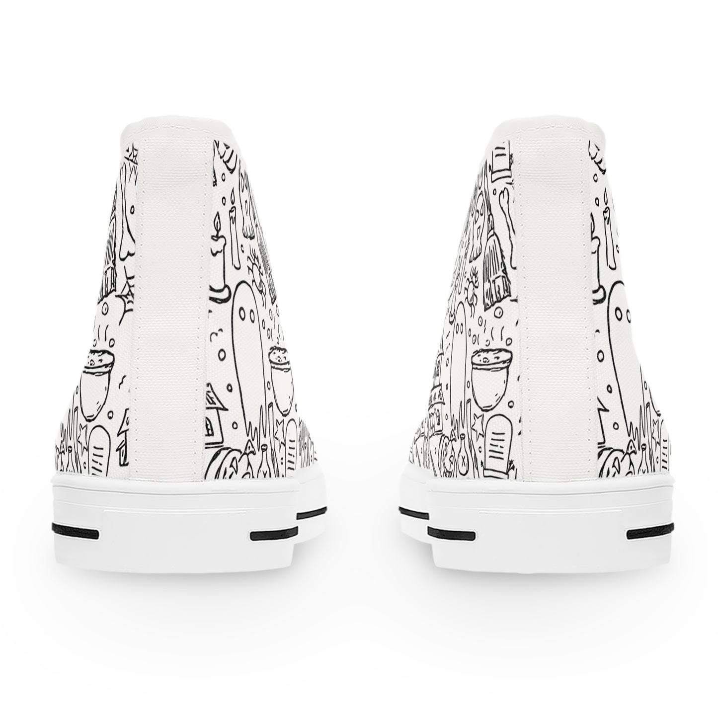 Sketchy Scene - Women's High Top Halloween Sneakers