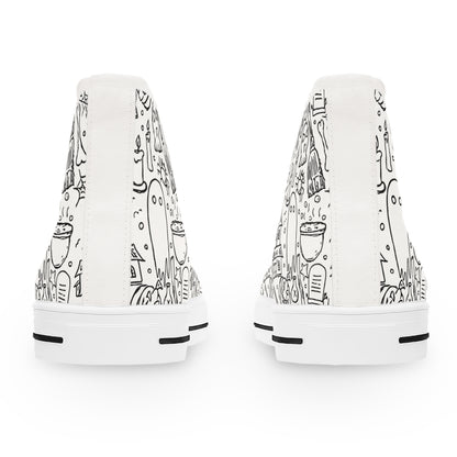 Sketchy Scene - Women's High Top Halloween Sneakers