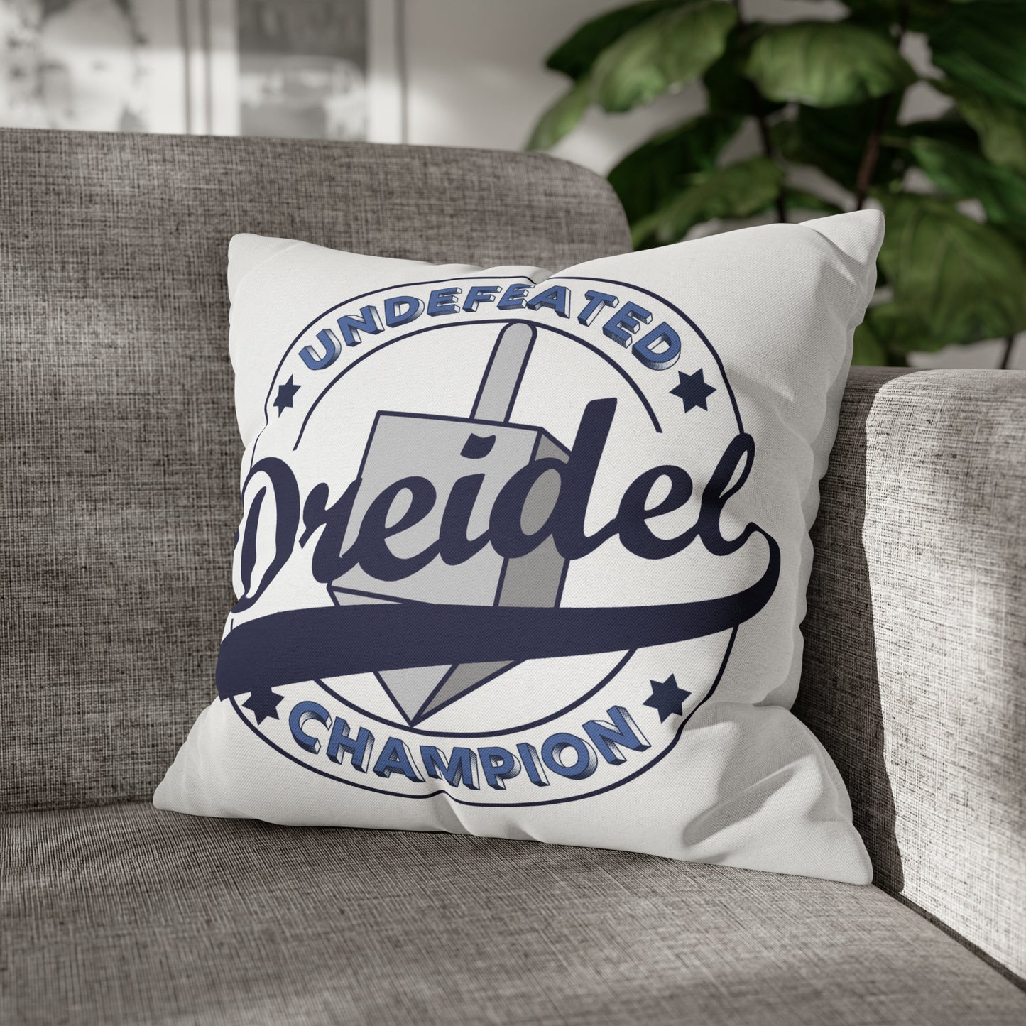 "Undefeated Dreidel Champion" Hanukkah Pillow Cover