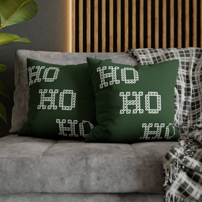 "Ho Ho Ho" Christmas Pillow Cover, Green