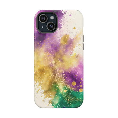 Mardi Gras Watercolor Print MagSafe Tough Case for iPhone