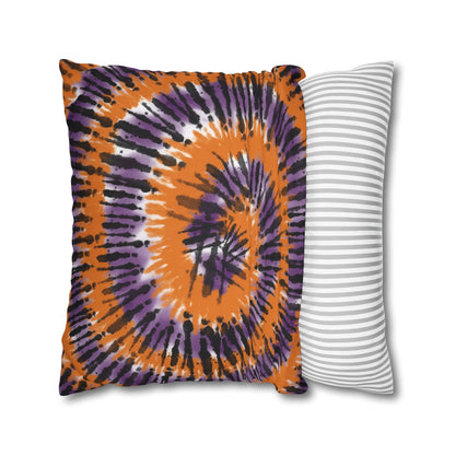 Orange, Black, & Purple Tie Dye - Halloween Pillow Cover