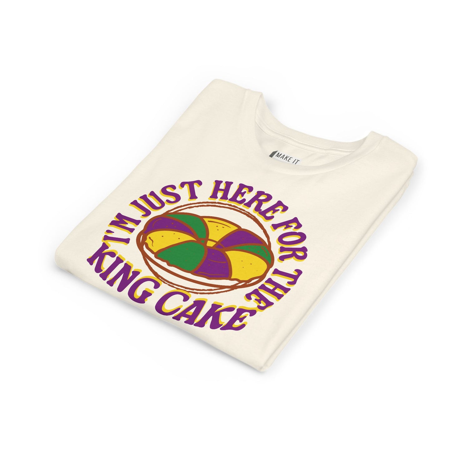 YOUTH "I'm Just Here for the King Cake" Mardi Gras Tee for Kids